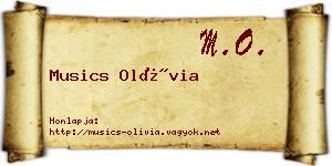 Musics Olívia névjegykártya